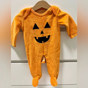 Pumpkin Halloween costume Velvet Bodysuit Size 0-3